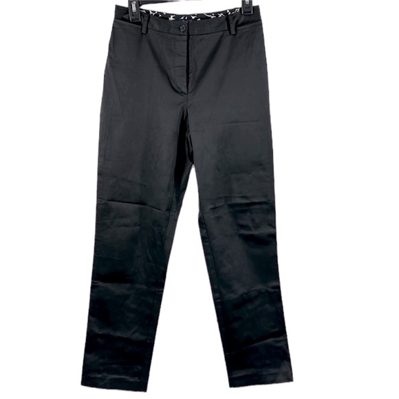 ANN TAYLOR Stretch Sz 4 Black Pants Slit Ankle - Picture 1 of 16